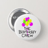 De Birthday Crew-ballonnen Ronde Button 5,7 Cm (Voorkant /achterkant)