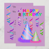 DE BIRTHDAY-INVITATIE VAN MIJN PARTIJ PET KAART (Voorkant / Achterkant)