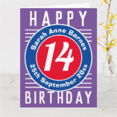 De Birthday Kaart van het kind met Leeftijd, Naam, (Gele Bloem)