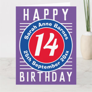 De Birthday Kaart van het kind met Leeftijd, Naam,
