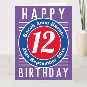 De Birthday Kaart van het kind met Leeftijd, Naam,