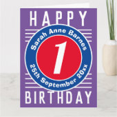 De Birthday Kaart van het kind met Leeftijd, Naam, (Voorkant)