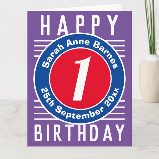 De Birthday Kaart van het kind met Leeftijd, Naam, (Voorkant)