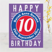 De Birthday Kaart van het kind met Leeftijd, Naam, (Gele Bloem)