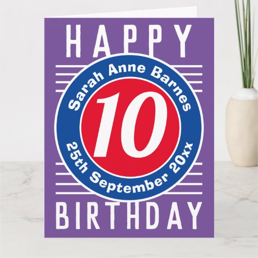 De Birthday Kaart van het kind met Leeftijd, Naam, (Voorkant)