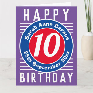 De Birthday Kaart van het kind met Leeftijd, Naam,
