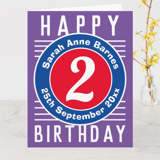 De Birthday Kaart van het kind met Leeftijd, Naam, (Gele Bloem)