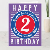 De Birthday Kaart van het kind met Leeftijd, Naam, (Voorkant)