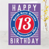 De Birthday Kaart van het kind met Leeftijd, Naam, (Gele Bloem)