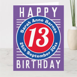 De Birthday Kaart van het kind met Leeftijd, Naam,