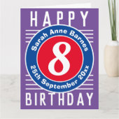 De Birthday Kaart van het kind met Leeftijd, Naam, (Voorkant)