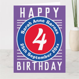 De Birthday Kaart van het kind met Leeftijd, Naam,