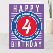 De Birthday Kaart van het kind met Leeftijd, Naam, (Voorkant)