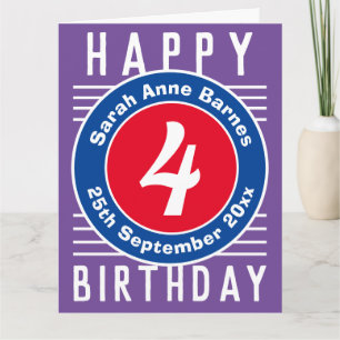 De Birthday Kaart van het kind met Leeftijd, Naam,