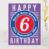 De Birthday Kaart van het kind met Leeftijd, Naam, (Gele Bloem)