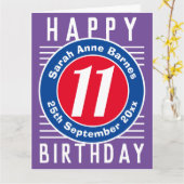 De Birthday Kaart van het kind met Leeftijd, Naam, (Gele Bloem)