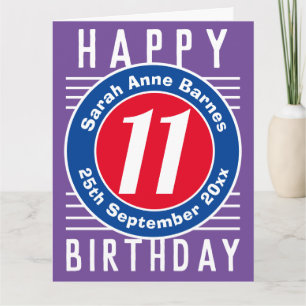 De Birthday Kaart van het kind met Leeftijd, Naam,