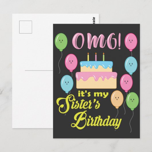 De Birthday Partij van mijn zuster Briefkaart (Voorkant / Achterkant)