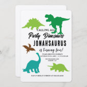 De Birthday Party van het Kind van Dinosauriërs ro Kaart (Voorkant / Achterkant)