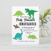 De Birthday Party van het Kind van Dinosauriërs ro Kaart (Staand voorkant)