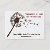 De 'Birthday'-projectoerkaarten Visitekaartje (Voorkant)