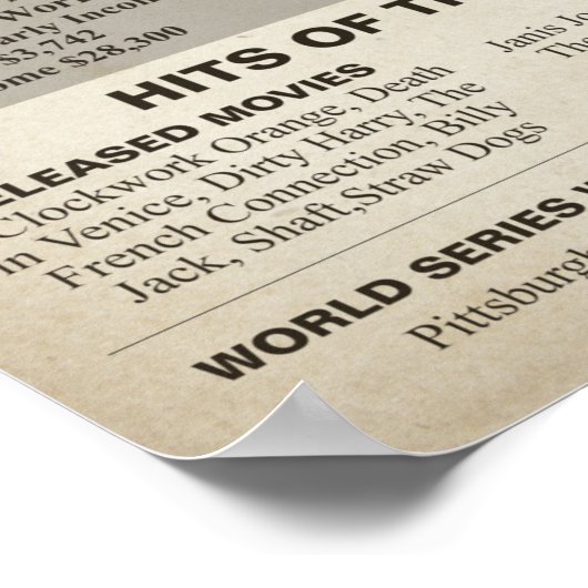 De Birthday Times uit 1971 tekent voor een 50e ver Poster (Hoek)