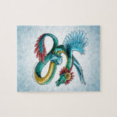 De Birthstone Dragon van december: Turquoise Legpuzzel (Horizontaal)