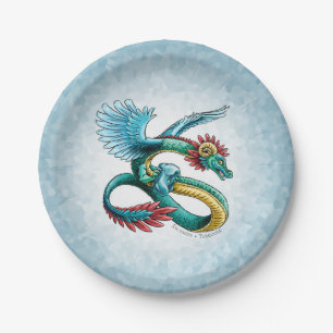 De Birthstone Dragon van december: Turquoise Papieren Bordje