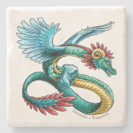 De Birthstone Dragon van december: Turquoise Stenen Onderzetter