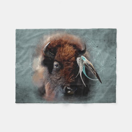 De Bison - Fleece Deken (Voorkant (Horizontaal))
