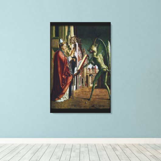 De Bisschop en het Beest - 24x36 Museum-kwaliteit Canvas Afdruk (Insitu (Houten vloer))