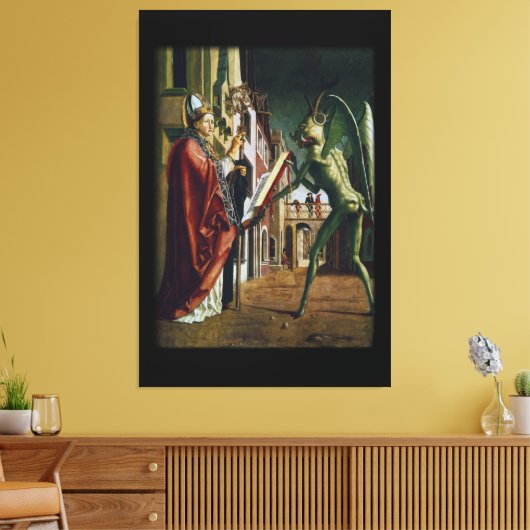 De Bisschop en het Beest - 40x60 ENORM Canvas Afdruk (Insitu (Woonkamer))