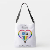 De bisschopskerk houdt van je Canvas tas! Crossbody Tas (Achterkant)