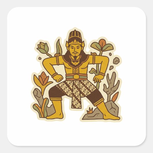 De bittere tong (Serunting Sakti) Vierkante Sticker (Voorkant)