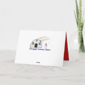 De Bizon van de cartoon met het Pet van de Feestdagen Kaart (Achterkant)