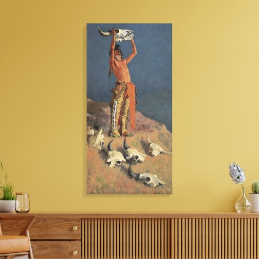 De bizons terugtoveren door Frederic Remington Canvas Afdruk (Insitu (Woonkamer))