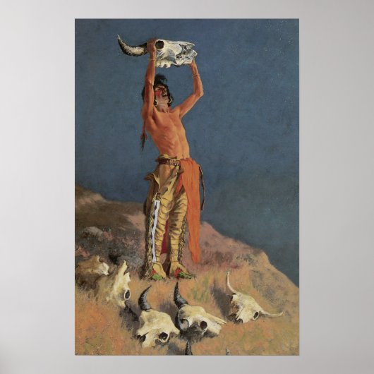 De bizons terugtoverend by Frederic Remington Poster (Voorkant)