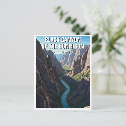 De Black Canyon van het Gunnison National Park Briefkaart (Staand voorkant)
