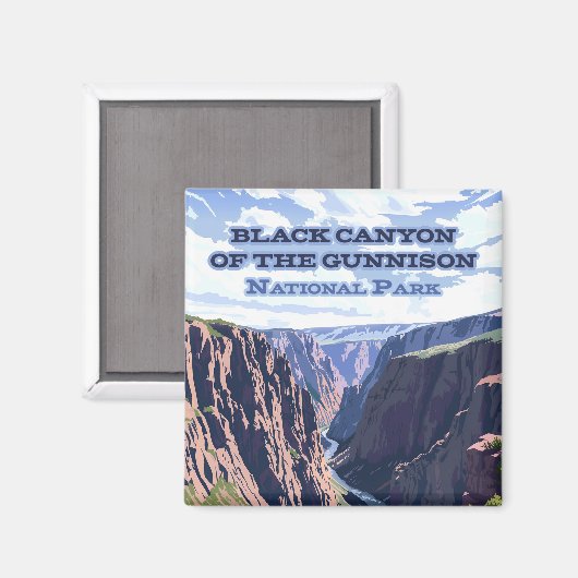 De Black Canyon van het Gunnison National Park Magneet (Voorkant / Achterkant)