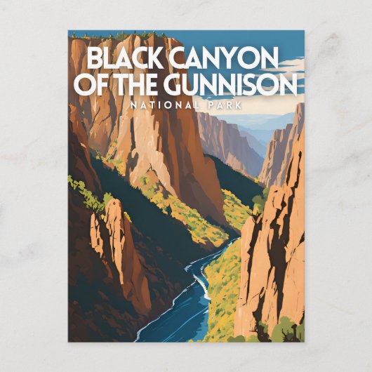 De Black Canyon van het Gunnison National Park Tra Briefkaart (Voorkant)