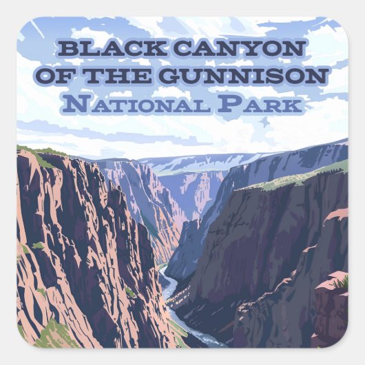 De Black Canyon van het Gunnison National Park Vierkante Sticker (Voorkant)
