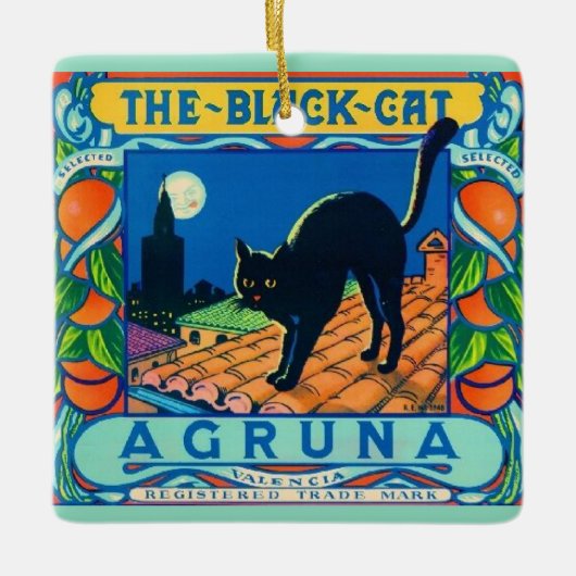 De Black Cat keramische Tegel Keramisch Ornament (Voorkant)