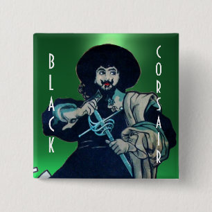 DE BLACK CORSAIR geel Vierkante Button 5,1 Cm
