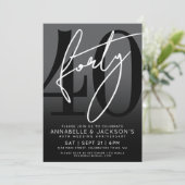 De Black White 40th Jubileum Party Kaart (Staand voorkant)