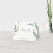 De blad Groene Waterverf van | dankt u Bedankkaart (Voorkant)