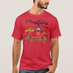De bladeren dalen de herfst roept, herfst rood T T-shirt