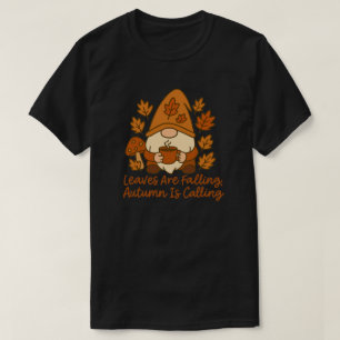 De bladeren vallen af, de herfst roept t-shirt