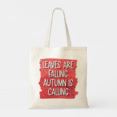 De bladeren vallen af, de herfst roept tote bag (Achterkant)