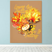 De bladeren vallen... De herfst roept Canvas Afdruk (Insitu (Houten vloer))