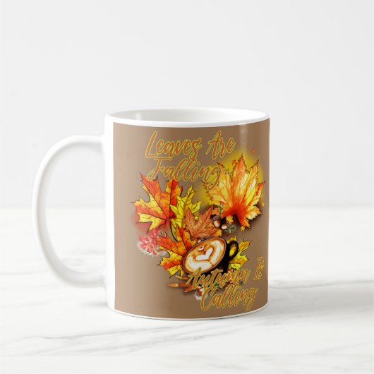 De bladeren vallen... De herfst roept Koffiemok (Links)